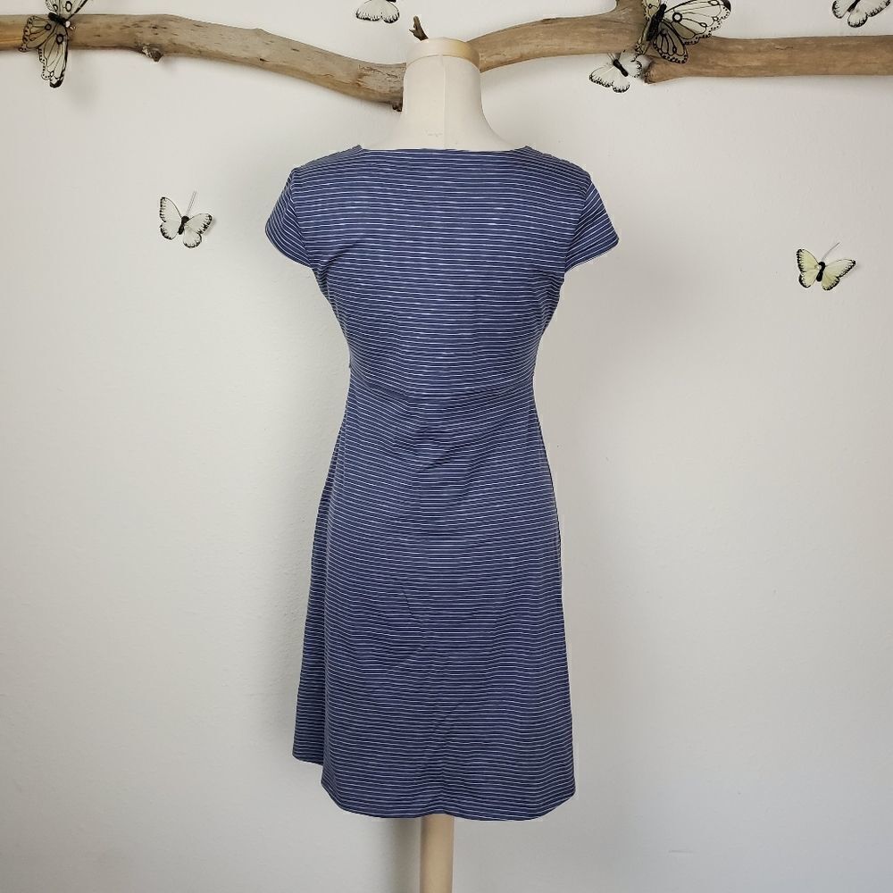 Toad & co striped organic cotton cap sleeve dress - Picture 3 of 6